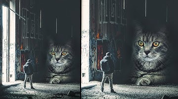 Surreal Big Cat Photo Manipulation Photoshop Tutorial