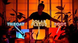 Chakra Tuning for Self-Expression | Root, Solar Plexus, Throat | Crystal Singing Bowl Sound Bath