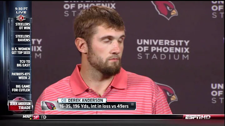 Derek Anderson Explodes on a Reporter