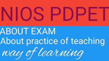 NIOS PDPET DETAILS OF EXAM PROGRAM BY EDU SHIVA