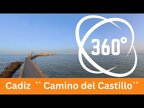 Cadiz - Famous walk to the Castillo de San Sebastián - 360º Tour (adjust view settings to 4k)