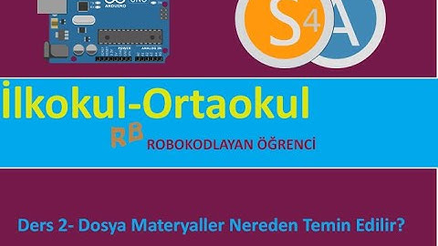 S4A da Arduino Ders2-Materyaller