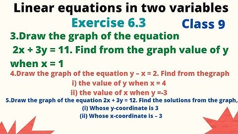Linear Equations in two variable class 9 Exercise 6.3 3,4,5 problems/ 9 th class Linear Equations