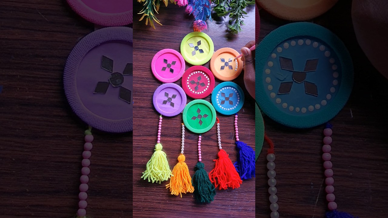 Reuse old bangles and rubber bands | Wall decor ideas |