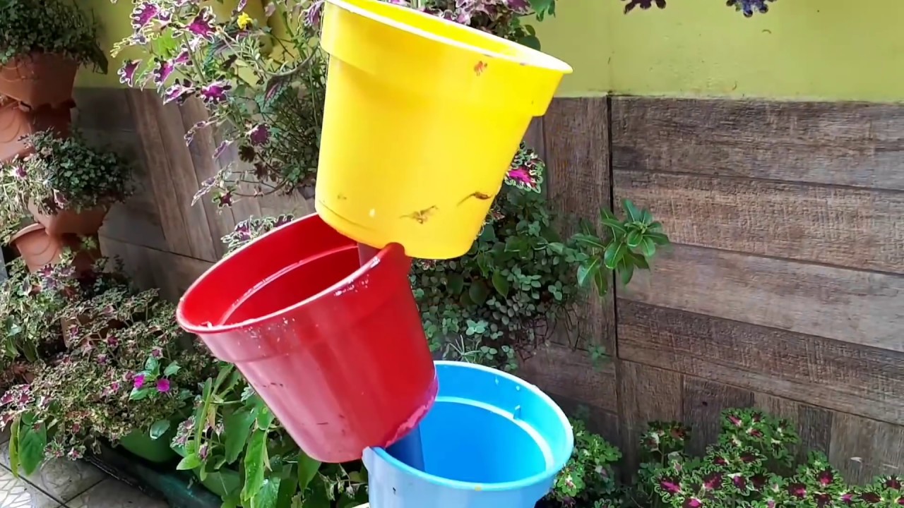 Como fazer torre de vasos virados para jardim!!!