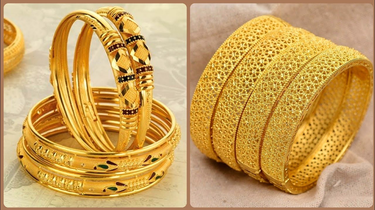 Latest & Most Beautiful Women Designer Gold Bangles Designs 2020-2021