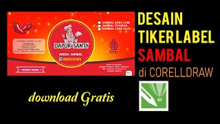 desain stiker label aneka sambal dapur santy