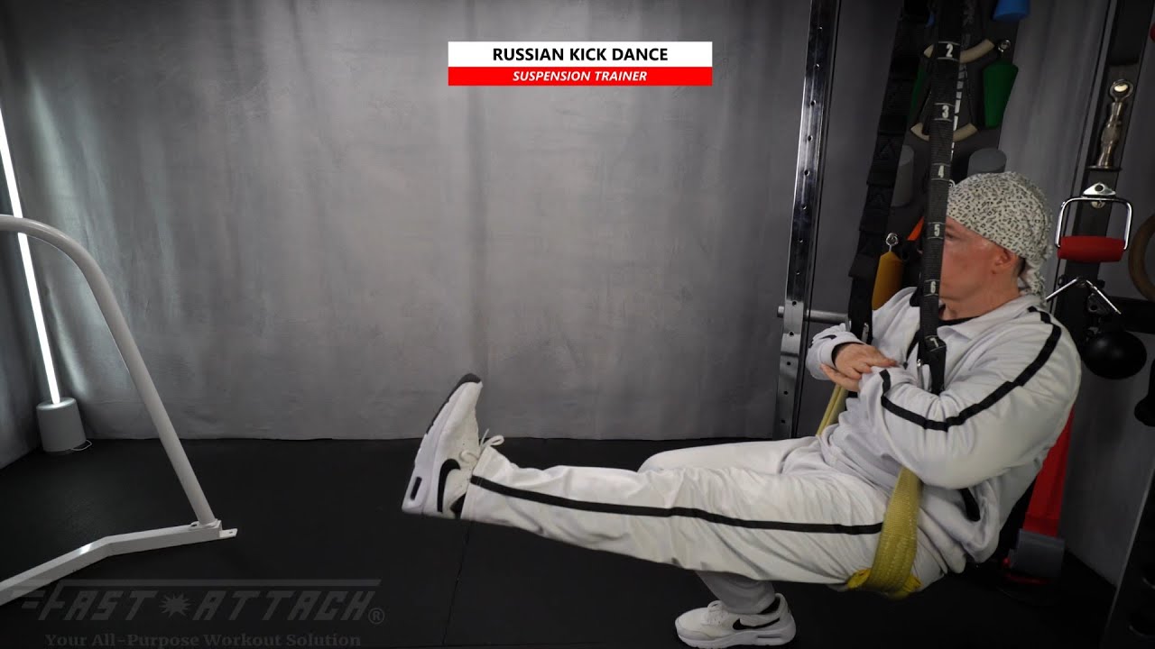 Suspension Russian Kick Dance: Fast-Attach All In 1 Fitness Strap