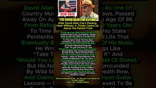 Hank Williams Jr. Reveals The Dark Past Of David Allan Coe #shorts #countrymusic #legend