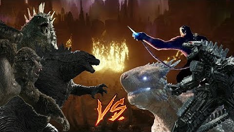 Godzilla Kong and Evolved Godzilla vs Skar King Shimo and MechaGodzilla