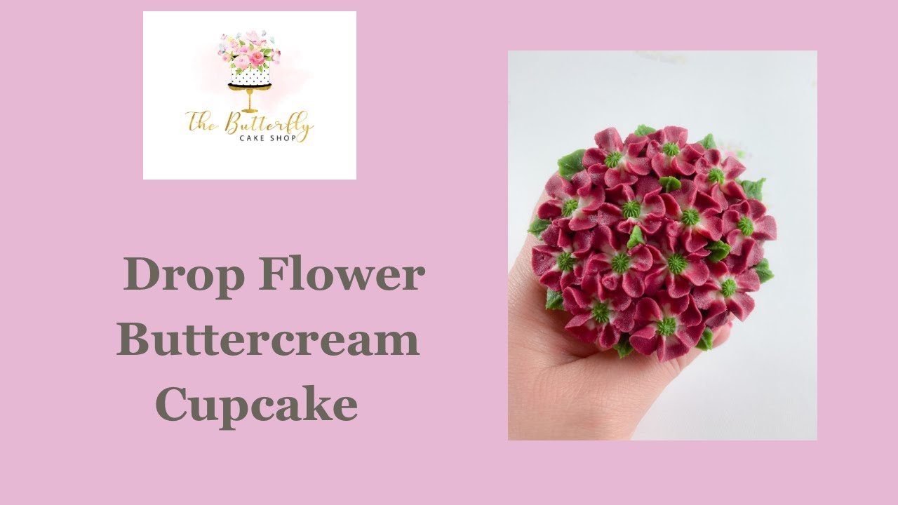 Buttercream drop flower cupcake 🧁 YouTube