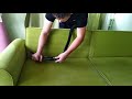 How to clean green dirty sofa at home professionally with steam