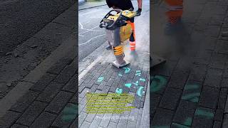 Powerful Compactor Restores Uneven Brick Pavement Perfectly