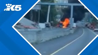 Accident, truck fire cause I-405 N to shut down in Renton