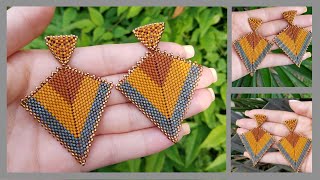 ARETES  DE MIYUKI PUNTADA PEYOTE TRIANGULAR