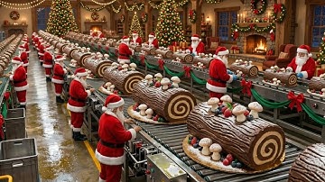 Inside the Yule Log Factory: How Christmas Cakes Are Made at Massive Scale (Full Process)