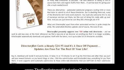 Directory Bot - Submission Tool - Internet Marketing Tools