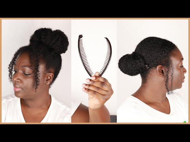 Banana Hair Clip for Thick Curly Hair - Stretch & Adjust Comfy Damage &  Crease-Free All-Day Hold for Heavy Hair Updo's in Seconds - Easy UpDo's  Fro-Hawks Ponytails (Black Satin Cord w/Bead