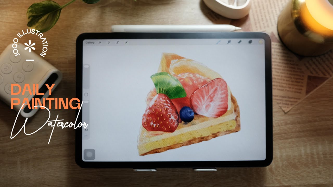 Just Painting Again 🍓 A Fruit Tart in Procreate (Watercolor Realism)