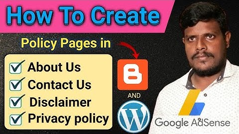 How To Create Pages in Blogger & wordpress, About Us, Contact Us, Disclaimer, Privacy Policy,