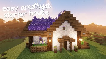 Amethyst cluster inspired starter house ♡ Minecraft Tutorial