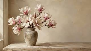 Magnolia Vase Painting | Luxury TV Wall Art for Living Room | 4K screenshot 1