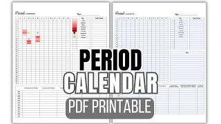 Period Calendar PDF (Printable) screenshot 3