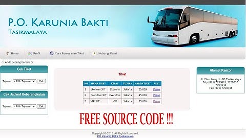 Aplikasi Pemesanan Tiket Berbasis Website (Free Source Code)