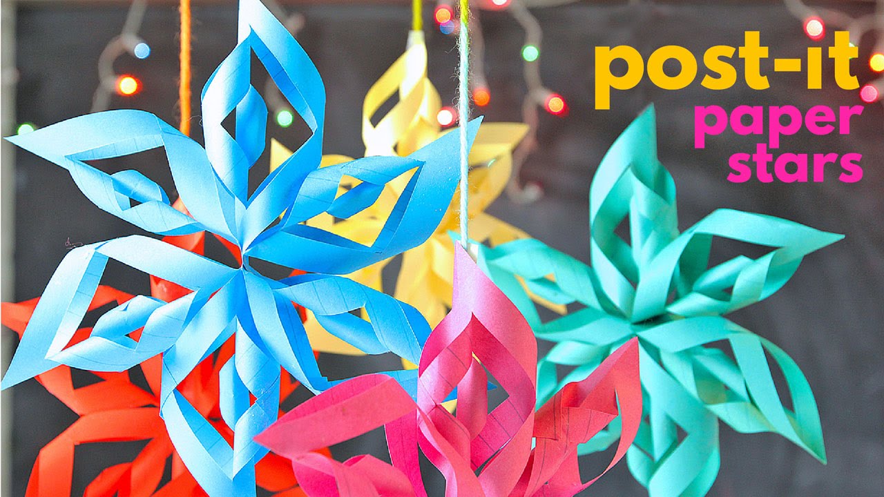 3d Paper Stars From Post It Notes Babble Dabble Do