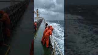 A Bigger Wave Was Coming! 😱 #shorts#Ocean #Storm #Ship #Sea #BigWaves