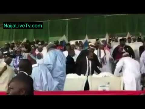 President Buhari almost slumps again at Kaduna APC Presidential Rally [Watch video carefully]