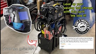 Best welding cart for the money on Amazon Part 3 Even has a helmet locker!