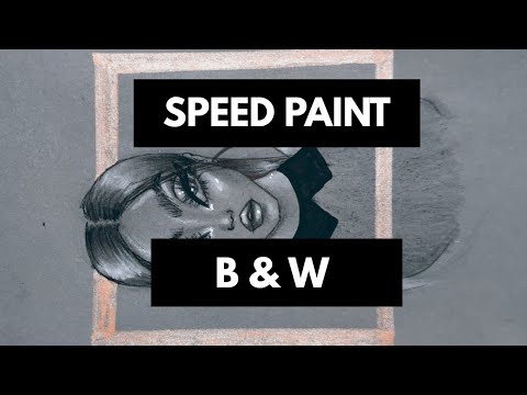 dibujo-en-blanco-y-negro-sobre-cartulina-gris/-speed-paint