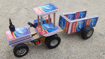 Hoe maak je thuis een Matchbox-tractor | Zelf een minitractor maken | Minitractor wetenschappelij...
