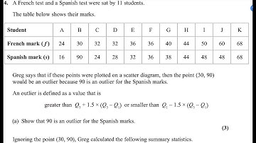 Statistics S1 Jan 2024 IAL WST 01/01 | Q4 | Outliers & Regression Line