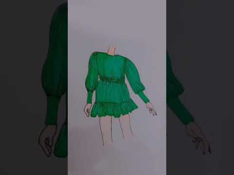 How To Draw A Beautiful Dress | Fashion #art #shorts