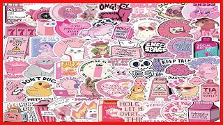 100 PCS Pink Funny Holographic Stickers for Adults – Waterproof, Vinyl, Sarcastic Meme Decals screenshot 2