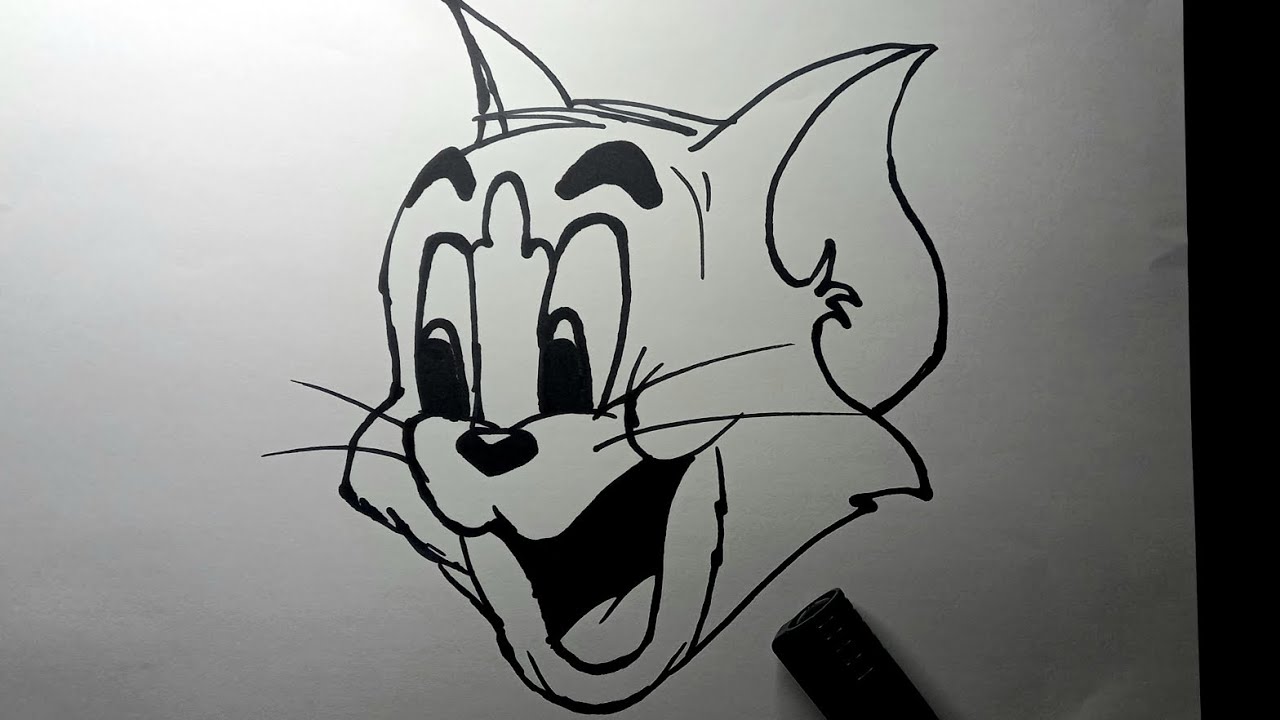How to Draw TOM the Cat | Beginner Drawing (Step by step)
