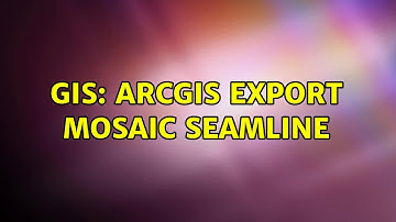 GIS: ArcGIS export mosaic seamline