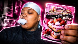 TRYING SPRINKLEZ STRAWBERRY COOKIES & CREAM CAKE