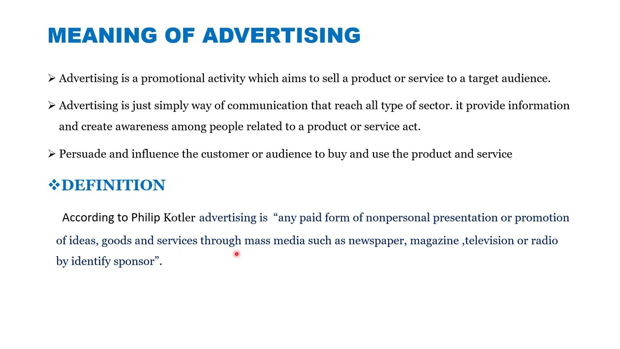 Advertising management // meaning, objectives and features !! for BBA 3rd semester .