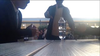 bottle flipping with friends while in suits at Ochoa Middle School dance + pics (half face reveal)
