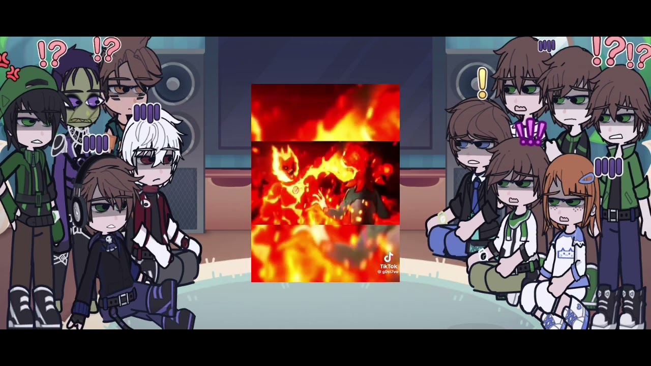 Ben 10  and  his bens From different worlds  react to   rap do carnitrix  / gacha/Short video  