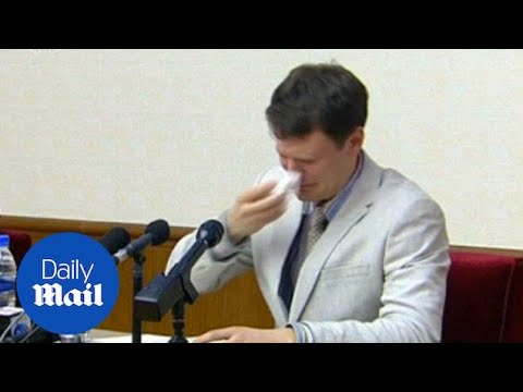 UVA student detained in North Korea cries at media appearance - Daily Mail