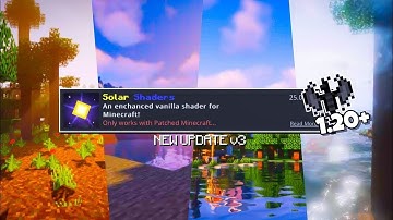 Solar Shaders V3 for MINECRAFT 1.21+ 🌃💙|| Ultra Realistic Shader Minecraft Pe || Minecraft Shaders❤️