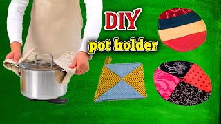 How to sew a pot holder /quick and easy scrap busting project / Diy Fabric pot holder