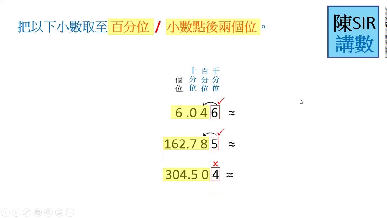 小數近似值 Youtube