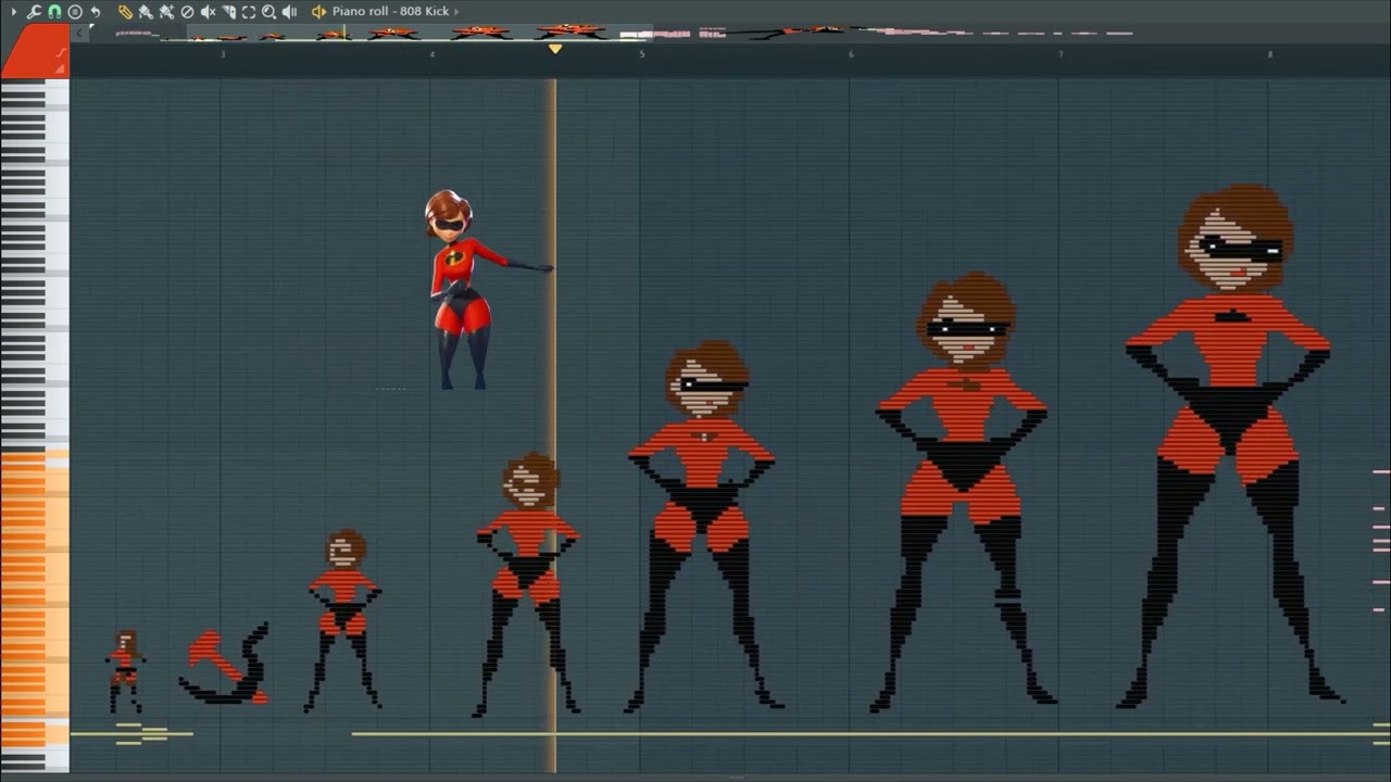 Evolution of Mrs Incredible - MIDI Art