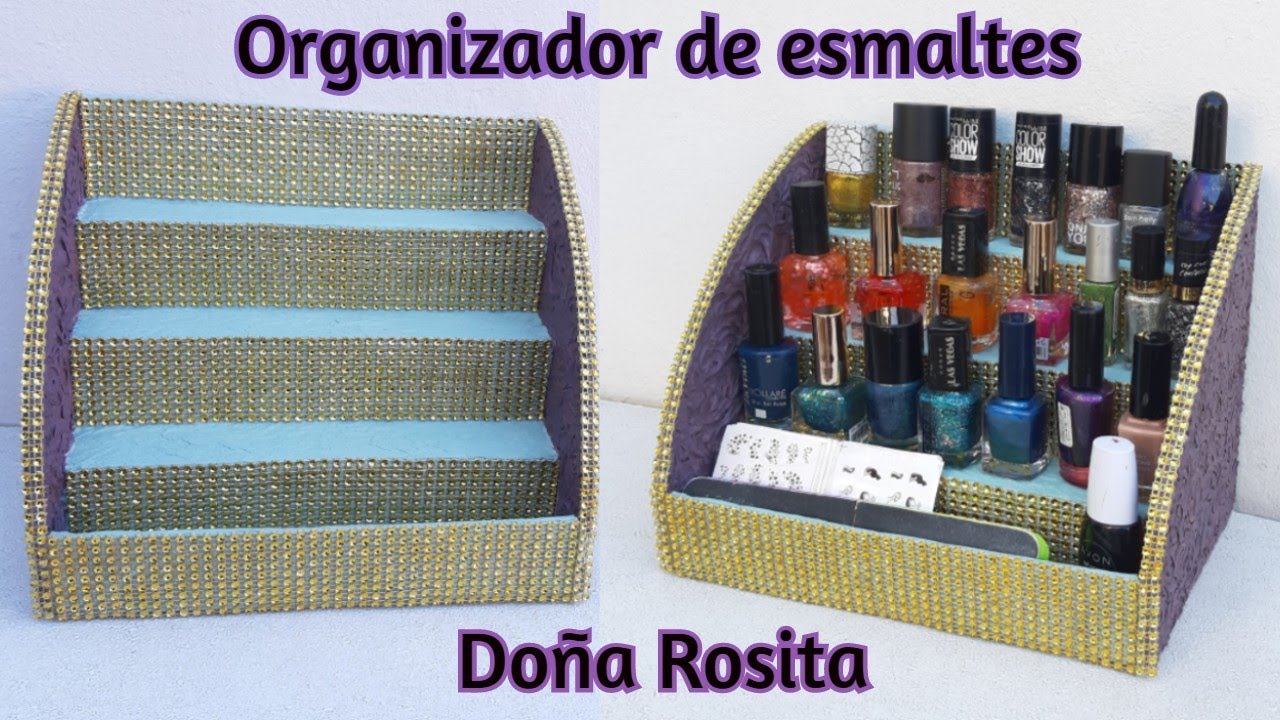 ORGANIZADOR para ESMALTES DE UÑAS /Hecho con materiales reciclados - YouTube