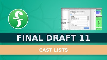 Creating Cast Lists in Final Draft 11